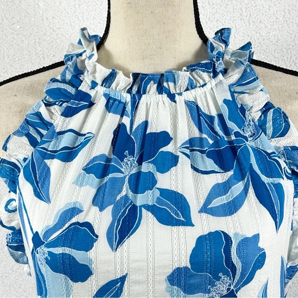 Clover and Sloan blue and white floral dress size medium - Picture 6 of 16